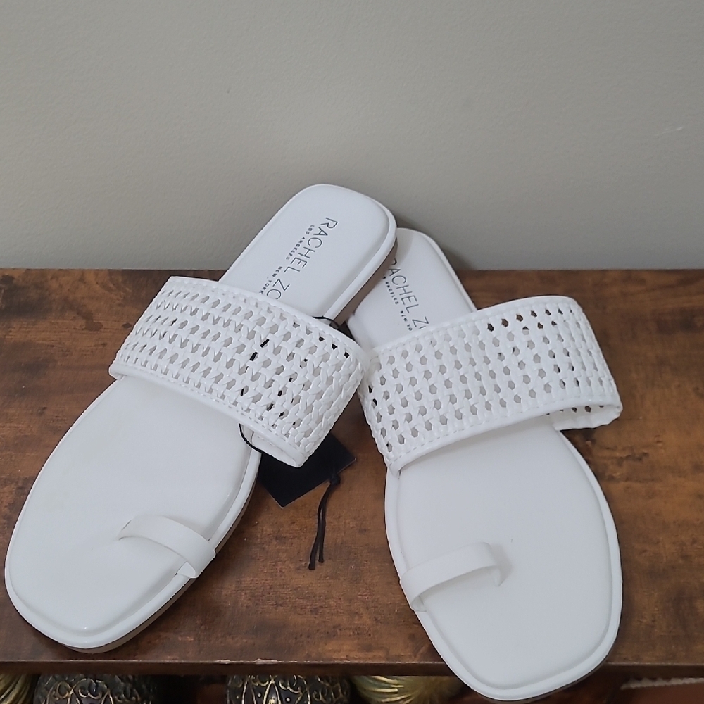 NWT Rachel Zoe KISS White Woven Slide Sandals size 10